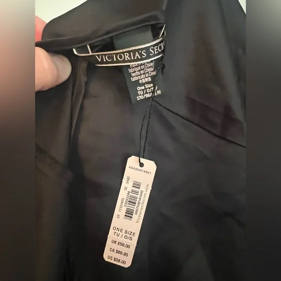 Victoria's Secret Black Satin Kimono - Picture 3 of 4
